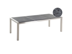 Mesa de comedor para 8 personas BELIANI Grosseto de Granito, Acero inoxidable Gris 100x220x74