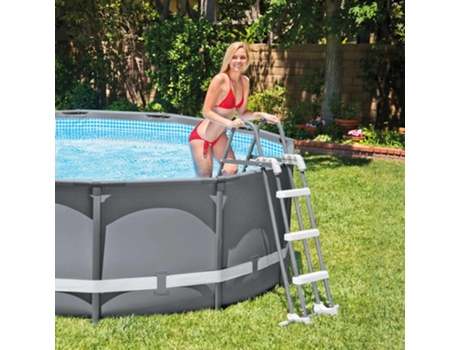 Escalera de seguridad para piscina 3 peldaños 91-107 cm INTEX