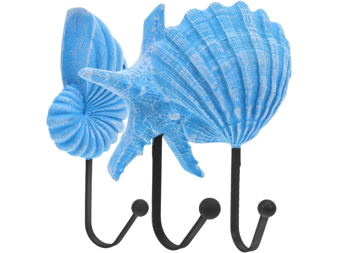 Juego de 3 ganchos decorativos de resina para pared estilo yate mediterráneo, ideales para