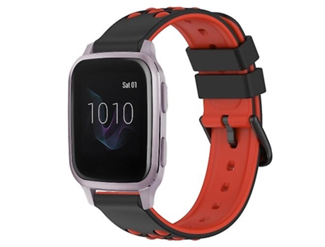 Correa Smartwatch Para Garmin Venu Sq 20Mm Negro-Rojo VENISYMLIS
