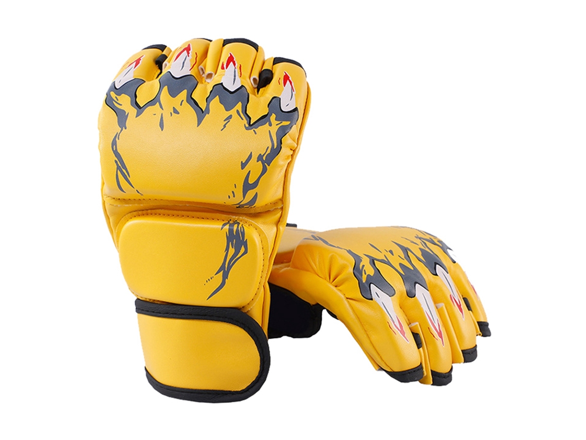 Danu2026-guantes De Boxeo De Media Palma Con Brazalete Ajustable Para Hombre Mujer Estilo Garra De Tigre Amarillo