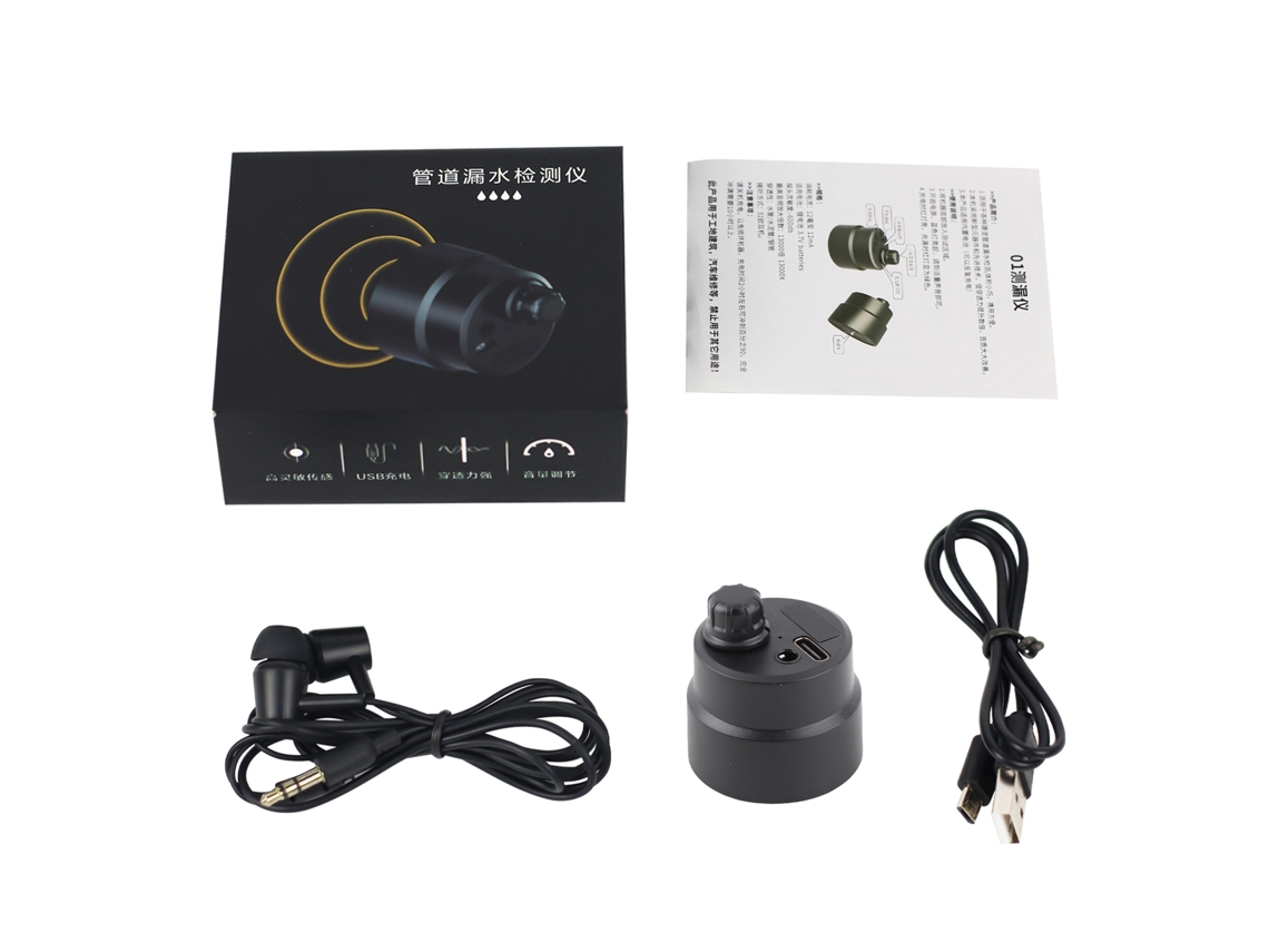 Detector de sonido con micrófono a través de la pared para fugas de agua y reparaciones de ingeniería de alta resistencia.