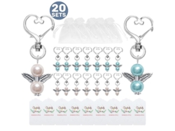 Juego De 20 Llaveros Con Diseño De Ángel, Incluyendo Un Llavero Con Diseño De Perla De Ángel.