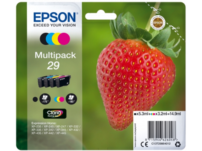 Pack ahorro cartuchos de tinta original EPSON, 29, Fresa, C13T29864012, T2986