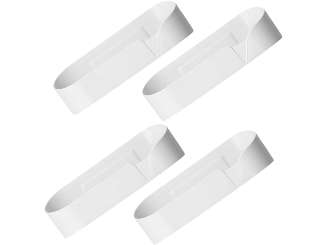 Estante Adhesivo Almacenamiento Pared 4 Piezas Polipropileno Blanco Bandeja Drenaje Organizador Práctico Baño