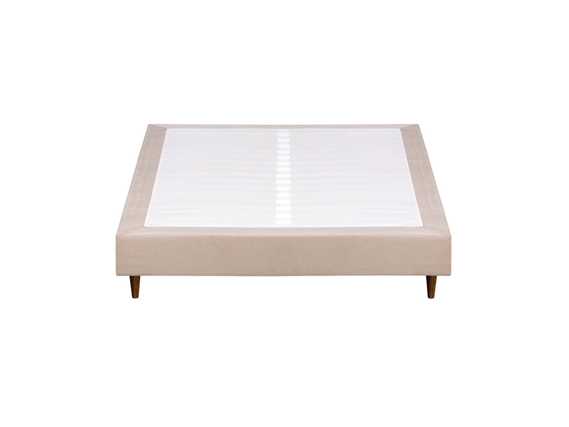 Somier Tapizado BUDWING Levi Beige c/ Patas de Madera (140x190 cm)