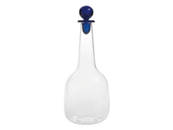 Botella Zafferano Bilia, De Vidrio Borosilicato Hecho A Mano, Diseño Elegante Y Minimalista Para Servir Agua O Vino, Color Azul, Alta Calidad.