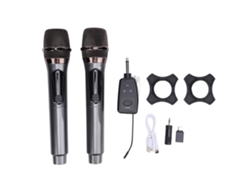Conjunto De 2 Microfones Sem Fio 2.4g Dinâmicos Com Receptor Para Karaokê Canto Palestra Redução De Ruído