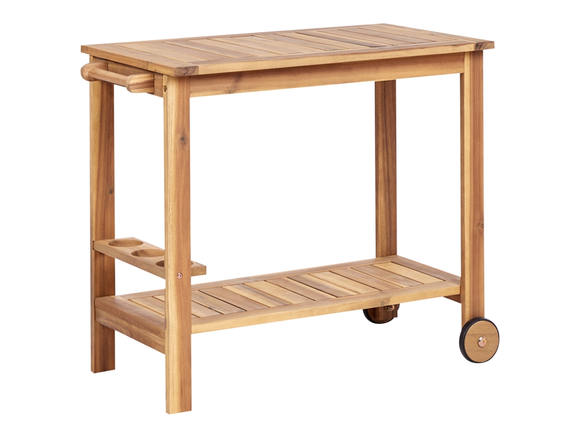Carrito con ruedas BELIANI Sassari ii de Madera de acacia con certificado FSC® Madera clara 47x90x74