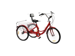 Triciclo para adultos, sistema de cambio de 7 velocidades, altura ajustable, color rojo OEM
