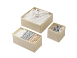 Caja de Almacenaje Cajas Plegables Ropa NEVEANCE Beige (43x14x4cm)