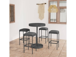 Conjunto de bar de jardín de 5 piezas con cojines de mimbre gris de DKD Home Decor