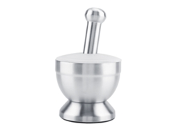 Mortero y maja de acero inoxidable con tapa | Sin marca