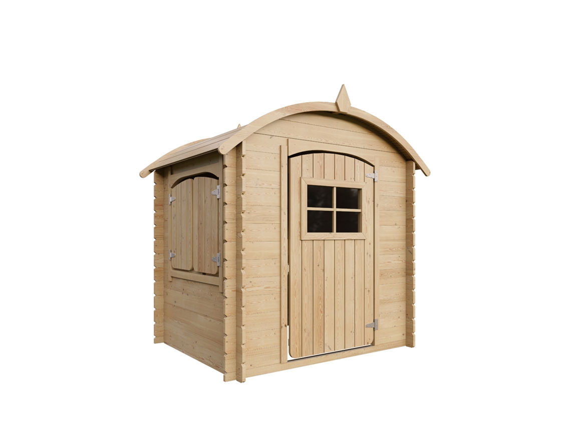 Casa de madera para niños CON SUELO - L112xL146xA145cm/ 1,1m2  - TIMBELA M505