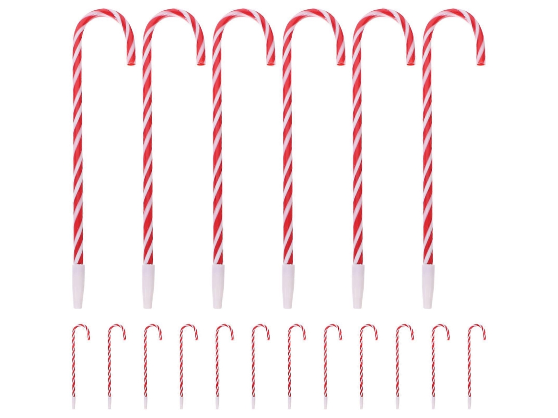 Rebe-18 Bolígrafos De Plástico Negro Navideños Con Diseño De Bastón De Caramelo Regalo Para Estudiantes Clase Oficina 21x2cm
