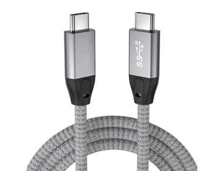 Cable Tipo Sincronización Audio Vídeo Carga Rápida Compatible Disco Gris