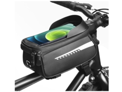 Bolsa de bicicleta impermeable para el tubo superior con visera táctil de TPU, regalo para el Día del Padre, color negro USHION