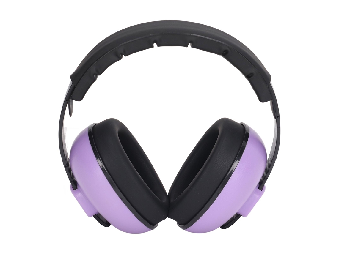 Auriculares con cancelación de ruido, NRR 31dB, acolchados, plegables, color morado.