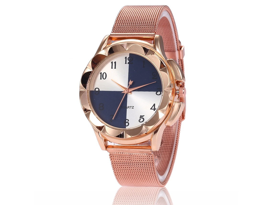 Reloj De Cuarzo Sencillo Y Moderno Con Correa De Malla, Regalo Informal (negro)
