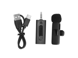 Microfone Lavalier Sem Fio 3.5mm Com Cancelamento De Ruído Inteligente E Clip Para Gravação Ao Vivo