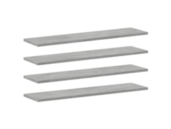 vidaXL Estantes estantería 4 uds aglomerado gris hormigón 80x20x1,5 cm