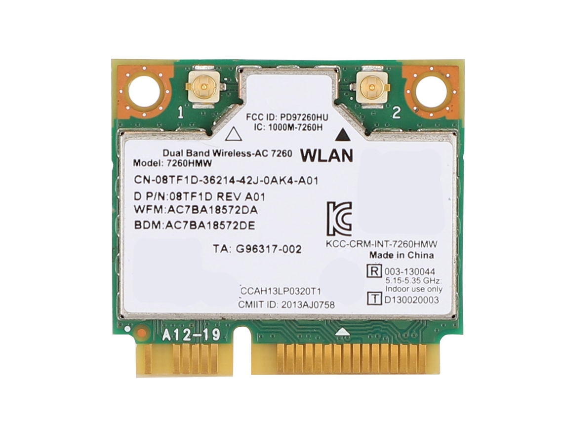 Adaptador De Red Intel Wireless-ac 7260 Con Bluetooth 4.0 Mini Pci-e Para Portátil