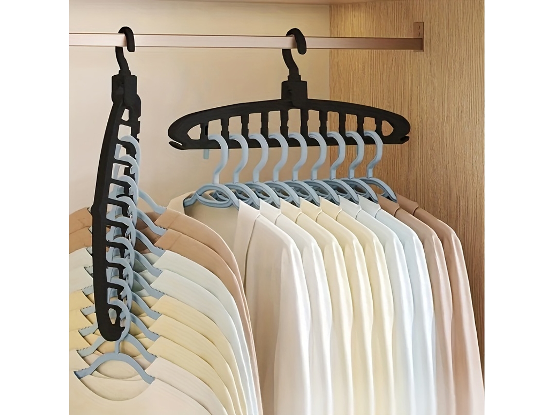 Pçs Cabides De Roupas Que Economizam Espaço Antiderrapante Dobrável Cabide Mágico Preto 