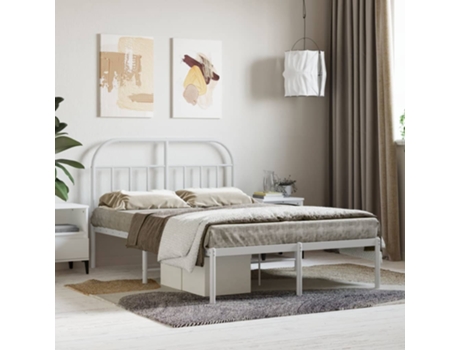 MAISON EXCLUSIVE Estructura de cama con cabecero 135X190 cm metal blanco