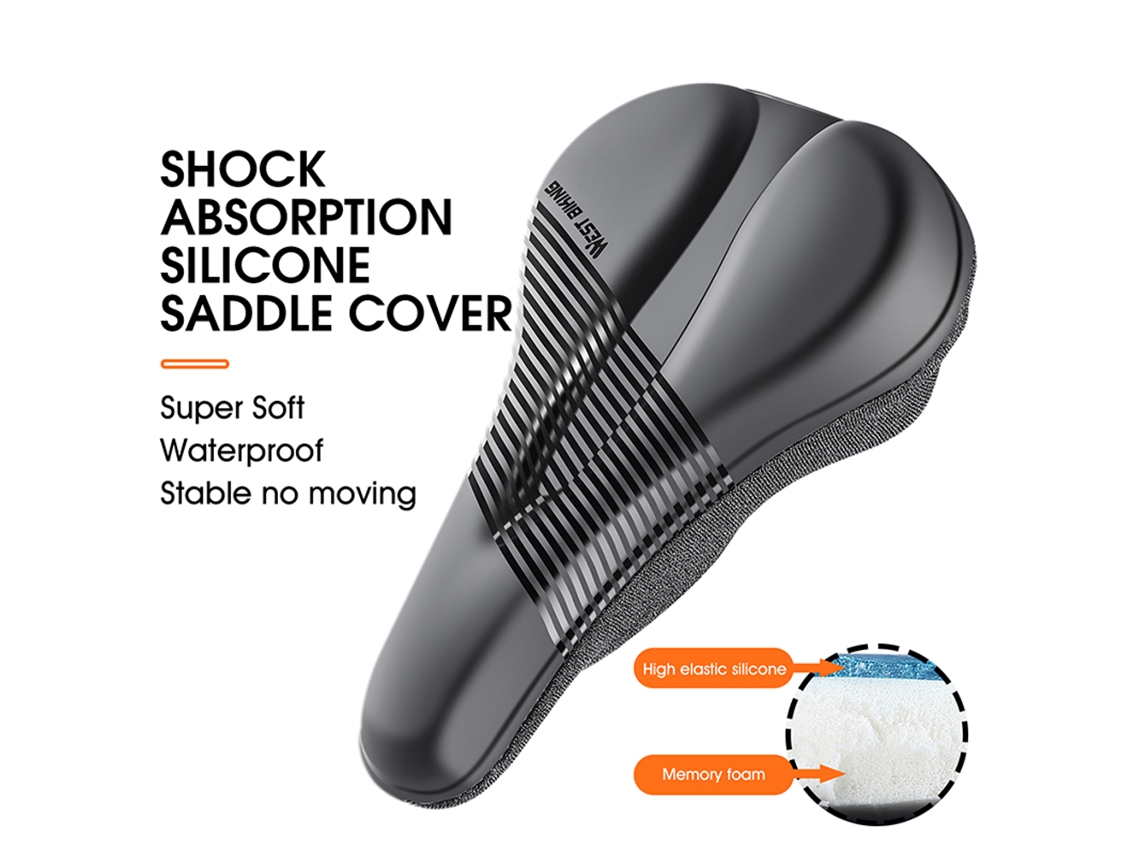 Funda Acolchada Antideslizante Para Sillín De Bicicleta, De Silicona Suave, Para Bicicleta De Montaña Y Carretera, Para Ciclismo Al Aire Libre.