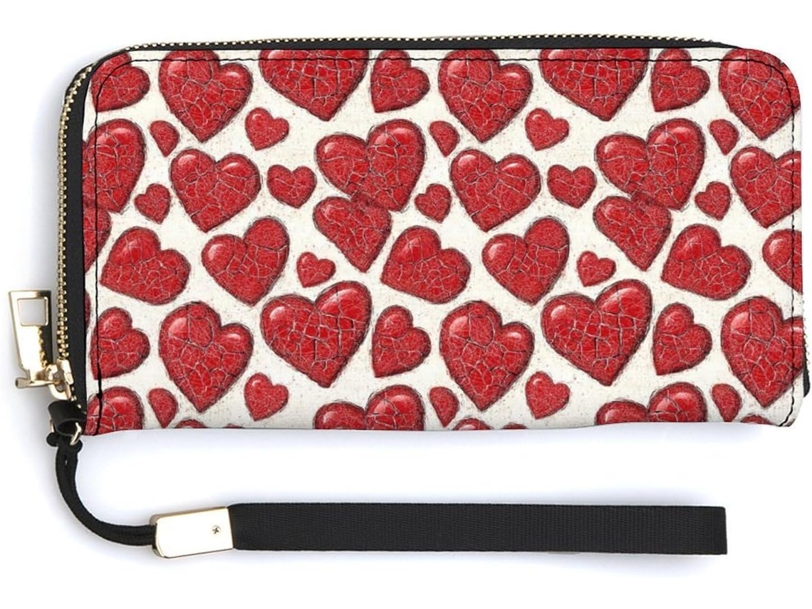 Cartera Cuero Con Cremallera Para Mujer Diseño Estampado