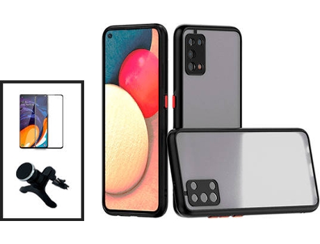 Kit Carcasa Trasera Protección Cámara + Protector de Pantalla Oppo A74 5G GIFT4ME Negro