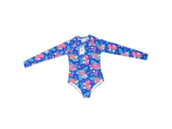 Traje De Baño Transpirable De Manga Larga Con Estampado Floral Para Niñas, Ideal Para La Playa En Verano.