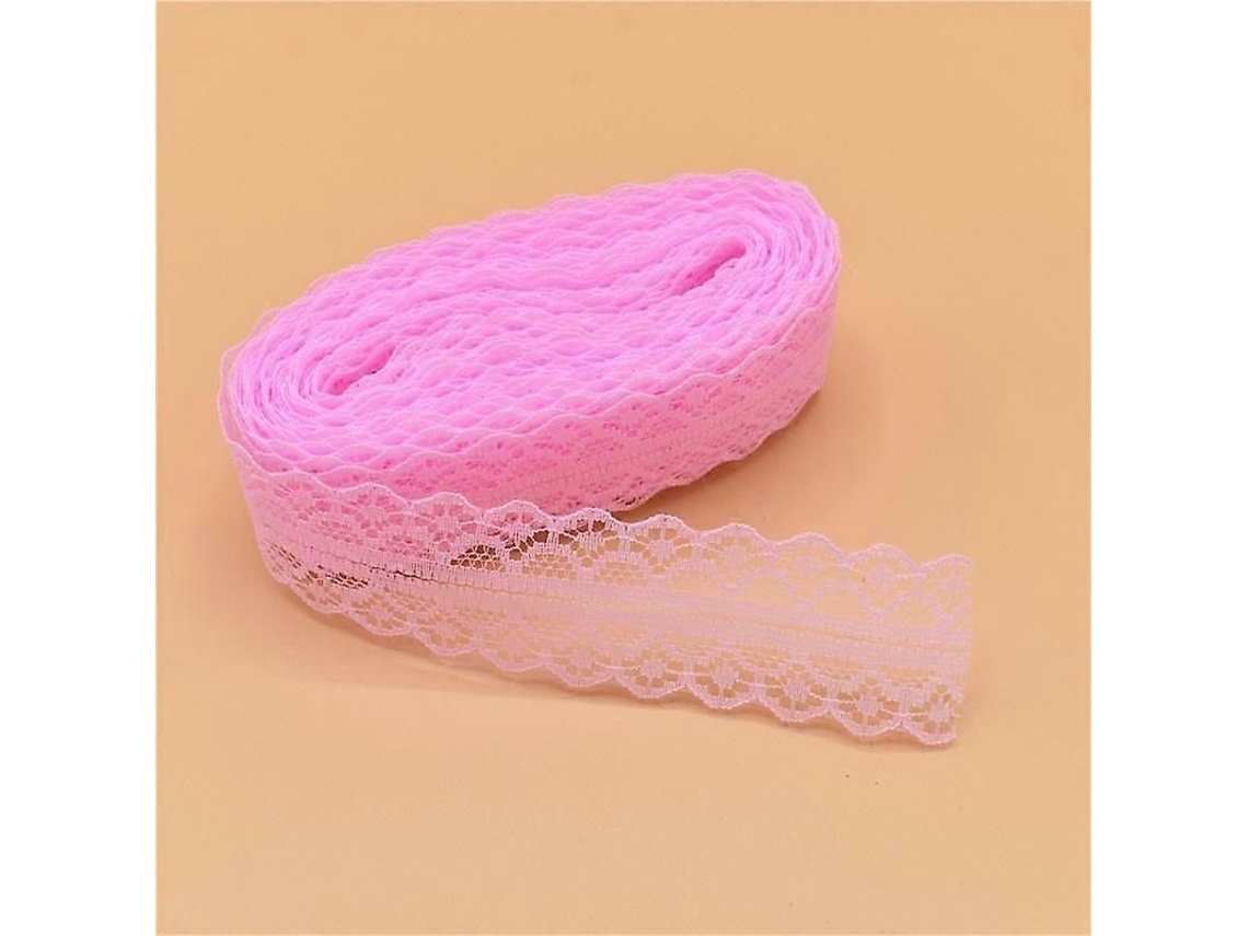 Cinta De Encaje De 10 Yardas Para Costura Decoración Diy Boda Halloween Navidad Modificación De Disfraces Rosa