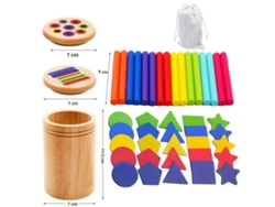 Juguetes De Madera Para Combinar, Juguetes De Equilibrio Para Combinar Y Clasificar Colores, Para Desarrollar La Motricidad Fina.