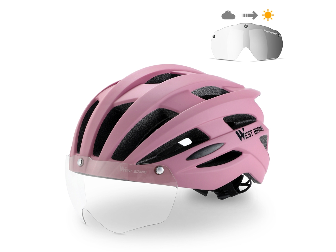 Casco de ciclismo con gafas intercambiables, PC+EPS transpirable