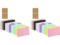 Juego De 2 Portatarjetas De Índice, Caja De Índice Con 460 Tarjetas Didácticas Surtidas,