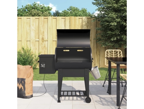 Barbacoa de pellets con estante inferior hierro negro 94 cm VIDAXL