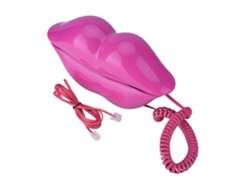 Teléfono Con Cable Decorativo De Plástico Rosa Y Rojo Para La Colección De Agendas Del Hogar. Regalo Ideal.