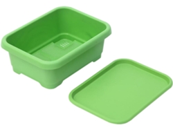 Maceta Grande De Plástico Verde Para Jardinería Con Drenaje, Bandeja De Cultivo Para