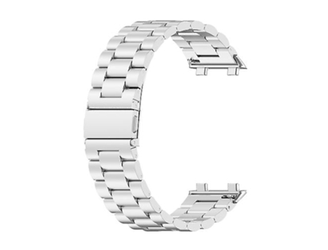 Correa para reloj Oppo 2, banda de reloj de tres cuentas de acero inoxidable plateado de 42mm VENISYMLIS