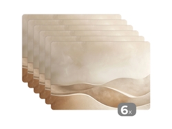 Manteles Individuales Juego De 6beige - Naturaleza - Abstracto - Moderno 45x30 Cm