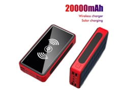 Cargador Solar Power Bank De 20000 Mah, Batería Externa, Móvil Inalámbrico Qi De Emergencia Para Exteriores