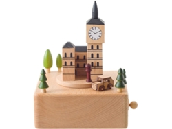 Caja De Música De Madera, Regalo De San Valentín, Cumpleaños O Viaje, Big Ben De Londres Con Pequeño (marrón)