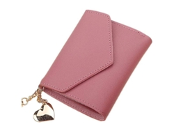 Cartera Pequeña Para Mujer Con Tarjetero, Ventana Para Identificación Y Monedero En Piel Sintética.