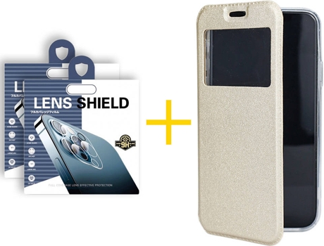 Carcasa + 2 Protectores de Cámara para Samsung Galaxy S21 Plus 5G SKYHE Dorado