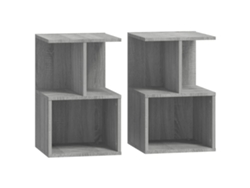 Juego de 2 mesitas de noche en madera gris derivada de Sonoma MAISON EXCLUSIVE (35x35x55 cm)