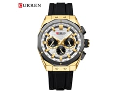 Reloj De Pulsera Deportivo Para Hombre Con Esfera Grande Y Correa De Caucho, Cronógrafo Multifuncional De Seis Agujas.