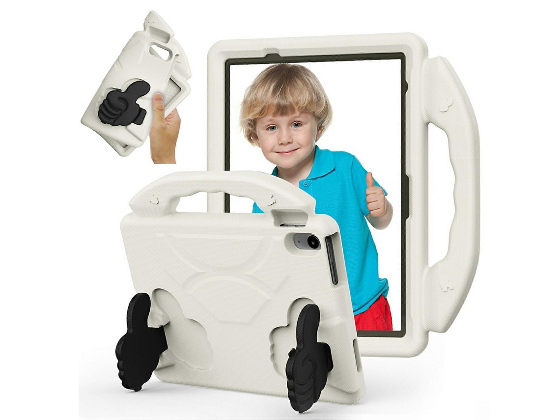 Capa de EVA ultrasuave para iPad Air 11 (2025) y 10.9 (2022), con soporte para el pulgar, color blanco Hengrongshen (2025)