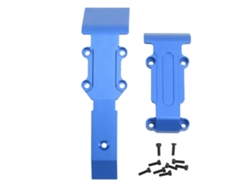Placa Protectora Delantera Y Trasera De Aluminio Para El Coche Rc Traxxas 1/16 Revo Slash Azul