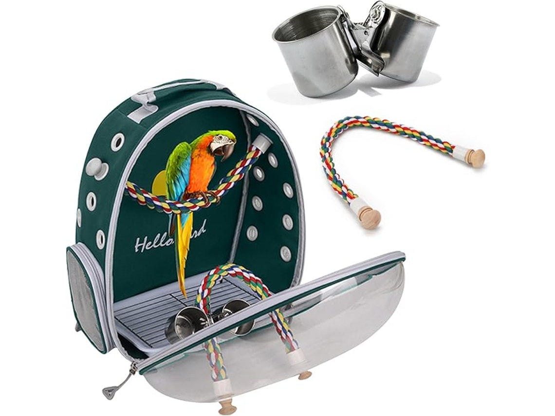 Transportín Para Pájaros Digitallab Con Percha Y Bandeja Espaciosa, Ideal Para Viajar (verde)